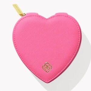 NWT Kendra Scott Heart-Shaped Travel Jewelry Case/Dark Pink